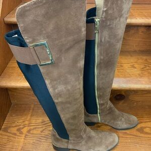 Calvin Klein Brown Suede Knee-High Boots size 6.5